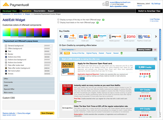 Widget Customization Tool